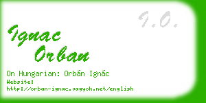 ignac orban business card