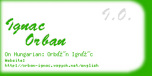 ignac orban business card